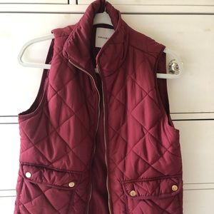 Burgundy quilted vest